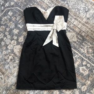 Black Satin Dress with Bow Size 0